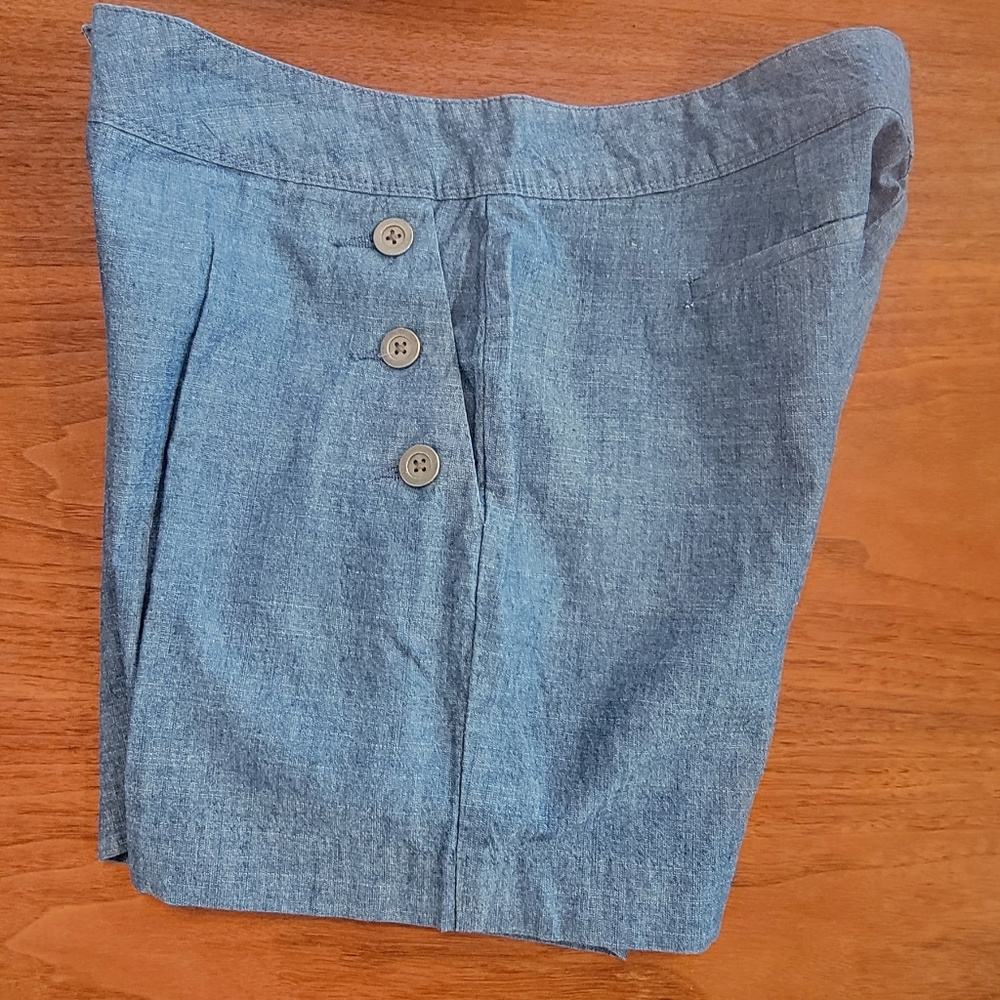 Peace & Pearls blue chambray sailor-style shorts Size 4 Good Condition - Picture 9 of 9